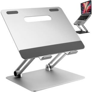 Mocna i stabilna regulowana podstawka pod laptopa - kolor Srebrny